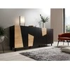 Cama Meble Komoda - Etna 200x42x82 Juoda Matinė + Ąžuolas Craft