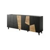 Cama Meble Komoda - Etna 200x42x82 Juoda Matinė + Ąžuolas Craft