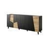 Cama Meble Komoda - Etna 200x42x82 Juoda Matinė + Ąžuolas Craft