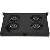Extralink Ventiliatorių panelė su termostatu, 19", 4 ventiliatoriai, juoda