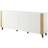 Cama Meble Baldų Komoda - Faro 200x42x82, Balta Matinė + Ąžuolas Craft