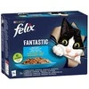 Purina Nestle Drėgnas Kačių Maistas - Felix Fantastiški Žuvų Skoniai Drebučiuose su Tunu, Lašiša, Menke ir Plekšnėmis (12x 85g)