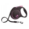 Flexi Black Design M pavadėlis šunims iki 25kg juostinis 5m rožinės spalvos