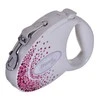 FLEXI Glam Splash Rožinė with Swarovski crystals M - Dog Retractable lead - 5 m - baltas