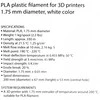 GEMBIRD 3DP-PLA1.75-01-W siūlas Gembird PLA Baltas 1,75mm 1kg