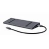 GEMBIRD A-CM-COMBO9-02 USB tipo C 9in1 kelių prievadų adapteris USB Hub3.0 + HDMI + DisplayPort + VGA + PD + LAN + stereo garsas