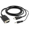 Gembird A-HDMI-VGA-03-10 video cable adapter 3 m HDMI + 3.5mm VGA (D-Sub) Juodas