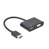 GEMBIRD HDMI male to HDMI female + VGA female + audio adapter cable juodas
