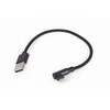GEMBIRD CC-USB2-AMLML-0.2M kampinis 8 kontaktų USB įkrovimo-duomenų kabelis 0.2 m juodas