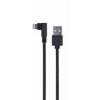 GEMBIRD CC-USB2-AMLML-0.2M kampinis 8 kontaktų USB įkrovimo-duomenų kabelis 0.2 m juodas