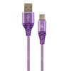 GEMBIRD CC-USB2B-AMCM-2M-PW Gembird Premium medvilninis pintas Type-C USB įkrovimo ir duomenų laidas,2m,violetinė/baltas