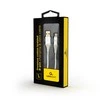 GEMBIRD CC-USB2B-AMLM-1M-BW2 Gembird Premium medvilninis pintas 8 kontaktų įkrovimo ir duomenų kabelis, 1m, sidabrinis/baltas