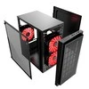 GEMBIRD CCC-FORNAX-950R Žaidimų dizaino PC dėklas 3 x 12 cm ventiliatoriai raudona