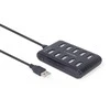 GEMBIRD 10 prievadų USB 2.0 HUB juodas
