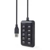 GEMBIRD 10 prievadų USB 2.0 HUB juodas