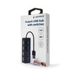 GEMBIRD USB 2.0 4 prievadų šakotuvas su jungikliais juodas