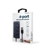 GEMBIRD 4-port USB HUB 1 x USB 3.1 + 3 x USB 2.0 juodas