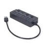 GEMBIRD 4-port USB HUB 1 x USB 3.1 + 3 x USB 2.0 juodas