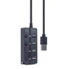 GEMBIRD 4-port USB HUB 1 x USB 3.1 + 3 x USB 2.0 juodas