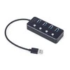 GEMBIRD USB 3.1 Gen 1 4 prievadų šakotuvas su jungikliais juodas