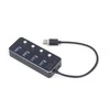 GEMBIRD USB 3.1 Gen 1 4 prievadų šakotuvas su jungikliais juodas