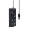 GEMBIRD USB 3.1 Gen 1 4 prievadų šakotuvas su jungikliais juodas