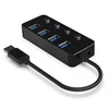 GEMBIRD USB 3.1 Gen 1 4 prievadų šakotuvas su jungikliais juodas