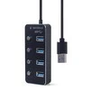 GEMBIRD USB 3.1 Gen 1 4 prievadų šakotuvas su jungikliais juodas