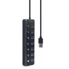 GEMBIRD 7 prievadų USB 3.1 Gen 1 HUB su jungikliais juodas