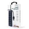 GEMBIRD 7 prievadų USB 3.1 Gen 1 HUB su jungikliais juodas