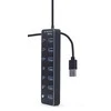 GEMBIRD 7 prievadų USB 3.1 Gen 1 HUB su jungikliais juodas