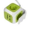 „MagicCube“ keturgubas maitinimo lizdas, 2 USB prievadai, 1,4 m, „GreenBlue“, GB118G, vokiška versija