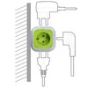 „MagicCube“ keturgubas maitinimo lizdas, 2 USB prievadai, 1,4 m, „GreenBlue“, GB118G, vokiška versija