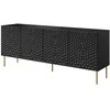 Cama Meble Komoda - HOLE 4-Durų Moderni Matinė Juoda 190x40.5x74.5 cm