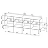 Cama Meble Komoda - HOLE 4-Durų Moderni Matinė Juoda 190x40.5x74.5 cm