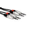 Kabelis Hosa Jack 6.3mm x2 - Jack 6.3mm x2 1.5m sidabrinė (HSS-005X2)