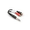 Hosa Kabelio žarnos lizdas 6,3 mm - RCA (Cinch) x2 0,1 m pėdos (YPR-102)