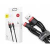 Kabelis Baseus USB2.0 A - IP lightning, 0.5 m, QC3.0 su nailoniniu šarvu Cafule raudonas/juodas