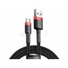 Kabelis Baseus USB2.0 A - IP lightning, 0.5 m, QC3.0 su nailoniniu šarvu Cafule raudonas/juodas