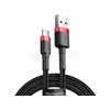 Kabelis Baseus USB2.0 A - IP lightning, 0.5 m, QC3.0 su nailoniniu šarvu Cafule raudonas/juodas