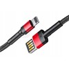 Baseus Cafule dvipusis USB Lightning kabelis 2.4A 1m - Juodas / Raudonas