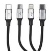 Baseus Rapid USB-C kabelis 3in1 C tipo / Lightning / Micro 3A 1.2M - juodas
