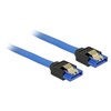 DELOCK Cable SATA 6 Gb/s lizdas tiesus > SATA lizdas tiesus 50cm mėlynas su auksiniais spaustukais