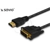Savio cl-10 laidas (hdmi m - dvi-d m; 1,5 m; juodas)