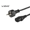 Maitinimo Kabelis - Savio CL-138 1.2 m IEC C13 Vyr. į Type E Mot. Juodas