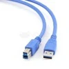 GEMBIRD CCP-USB3-AMBM-6 aukštos klasės USB 3.0 kabelis, USB A tipo kištukas - USB B tipo kištukas, 3 metrai, mėlynas