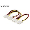 SAVIO maitinimo kabelis MOLEX 4 kontaktų (M) – 3x MOLEX 4 kontaktų (F) AK-16