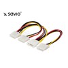 SAVIO maitinimo kabelis MOLEX 4 kontaktų (M) – 3x MOLEX 4 kontaktų (F) AK-16