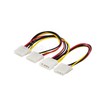 SAVIO maitinimo kabelis MOLEX 4 kontaktų (M) – 3x MOLEX 4 kontaktų (F) AK-16