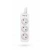 HSK Data KERG M02383 ILGTINIMO LAIDAS BE JUNGIKLO 3 LIZDAI 10A 2300W KABELAS 1,5M Baltas-PILKA